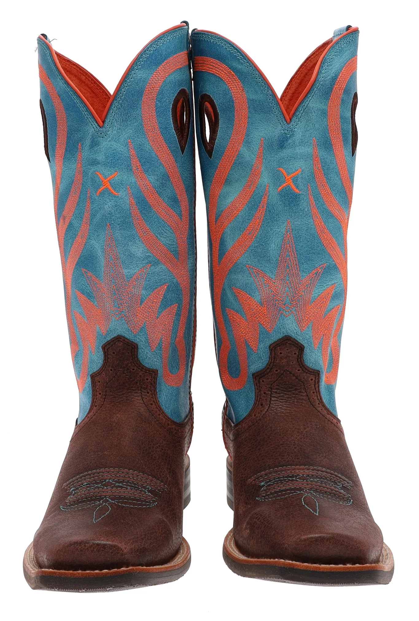 1779 RUFF STOCK Damen Westernreitstiefel Braun Blau - Image 4