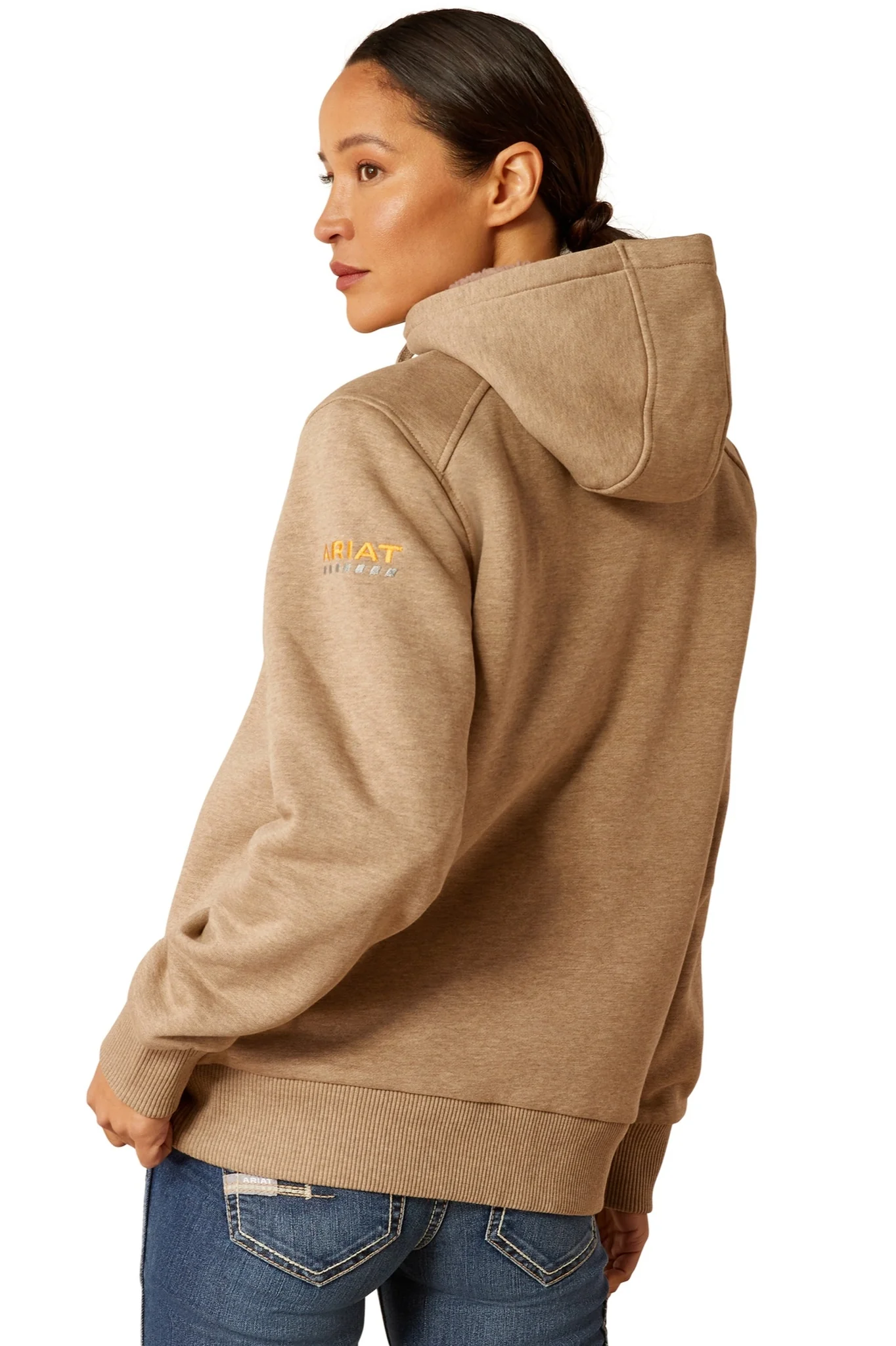REBAR ALL-WATHER SHERPA FULL ZIP HOODIE Damen Beige - Image 6